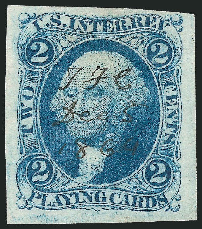 Costs of US Stamp Scott Catalogue # R11 - 1862 2c Revenue Playing Cards. Robert Siegel Auction Galleries, Nov 2011, Sale 1015, Lot 4