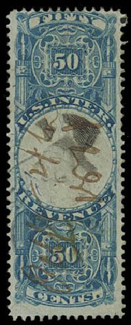 Cost of US Stamp Scott Catalog #R115 - 1871 50c Revenue Documentary . Daniel Kelleher Auctions, Jul 2011, Sale 625, Lot 1309
