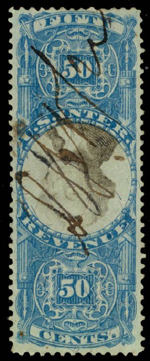 US Stamp Price Scott R115: 1871 50c Revenue Documentary . Daniel Kelleher Auctions, Sep 2013, Sale 639, Lot 3839