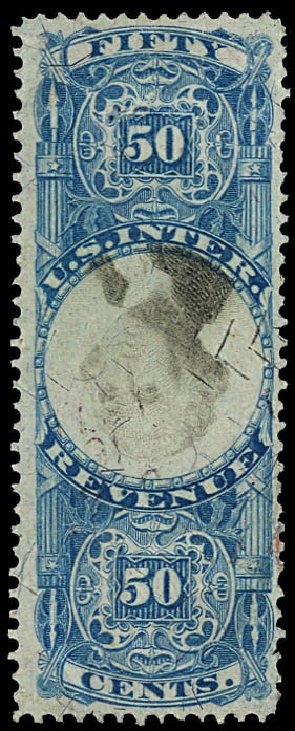 US Stamps Values Scott Catalog R115: 1871 50c Revenue Documentary . Daniel Kelleher Auctions, Dec 2012, Sale 633, Lot 1130
