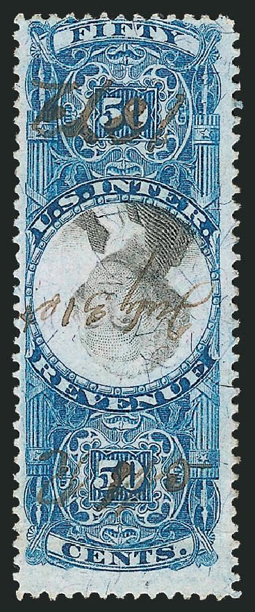 Values of US Stamps Scott Cat. # R115 - 1871 50c Revenue Documentary . Robert Siegel Auction Galleries, Mar 2011, Sale 1007, Lot 3124