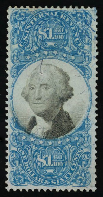 Costs of US Stamp Scott #R121 - US$1.60 1871 Revenue Documentary . Daniel Kelleher Auctions, Sep 2014, Sale 655, Lot 957