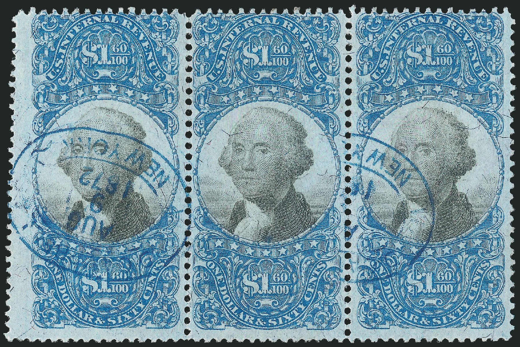 Price of US Stamp Scott Catalog R121: 1871 US$1.60 Revenue Documentary . Robert Siegel Auction Galleries, Jun 2015, Sale 1100, Lot 179