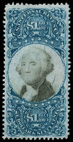 Values of US Stamps Scott Catalogue # R121 - 1871 US$1.60 Revenue Documentary . Matthew Bennett International, Jun 2008, Sale 328, Lot 1394