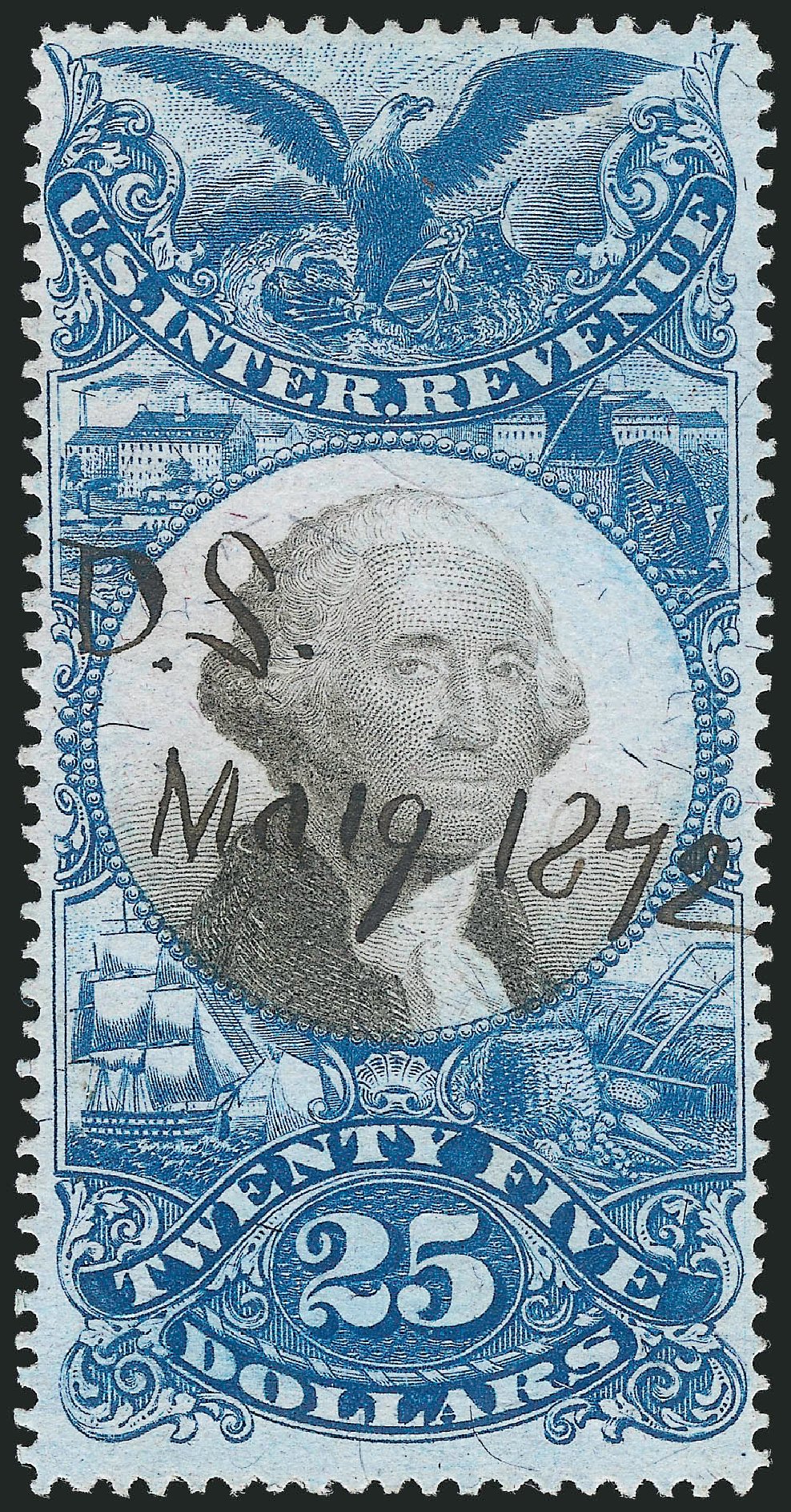 Cost of US Stamps Scott Catalogue R130: 1871 US$25.00 Revenue Documentary . Robert Siegel Auction Galleries, Nov 2011, Sale 1015, Lot 86