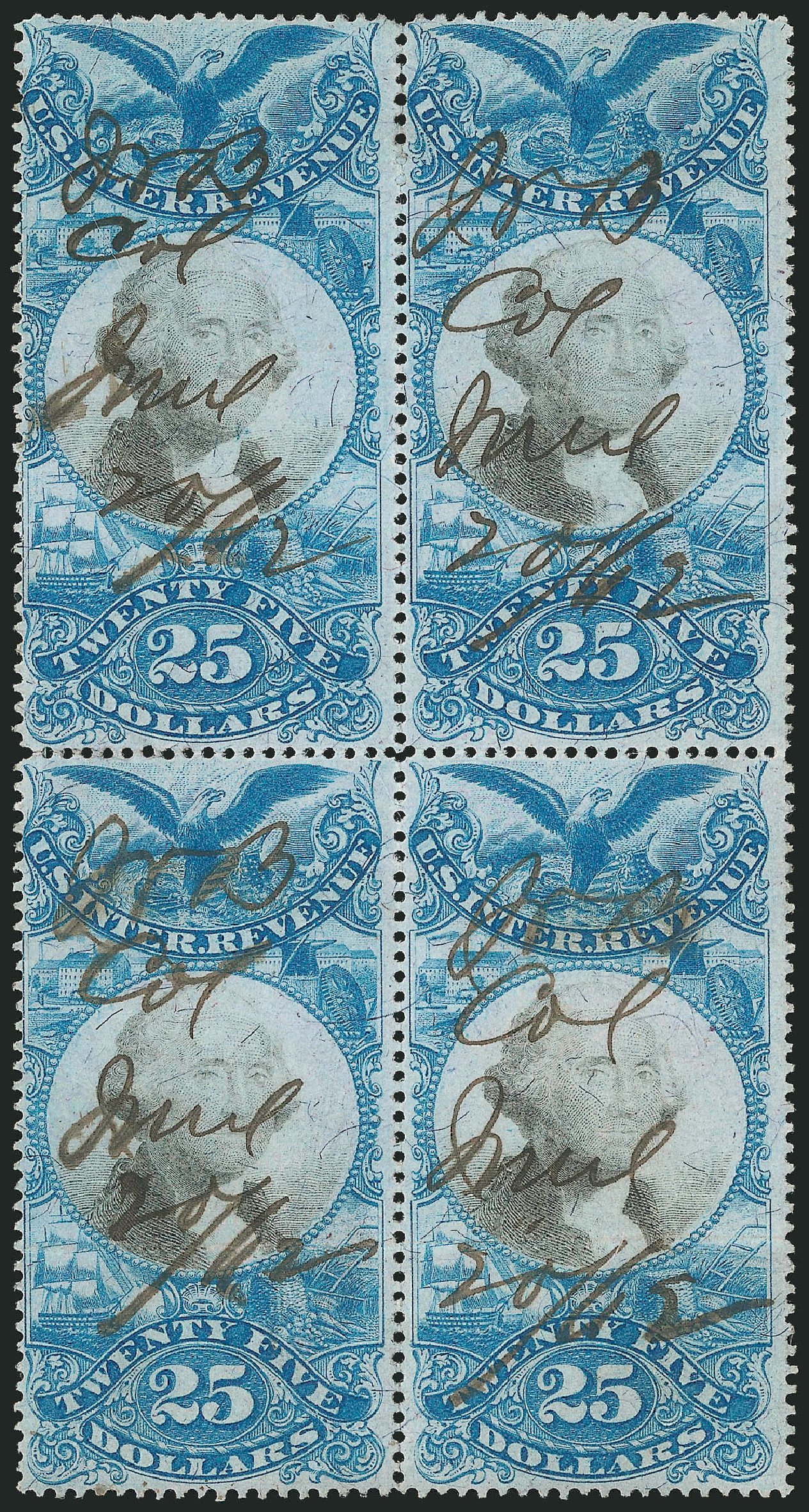 Value of US Stamps Scott Catalogue #R130 - US$25.00 1871 Revenue Documentary . Robert Siegel Auction Galleries, Dec 2014, Sale 1089, Lot 506