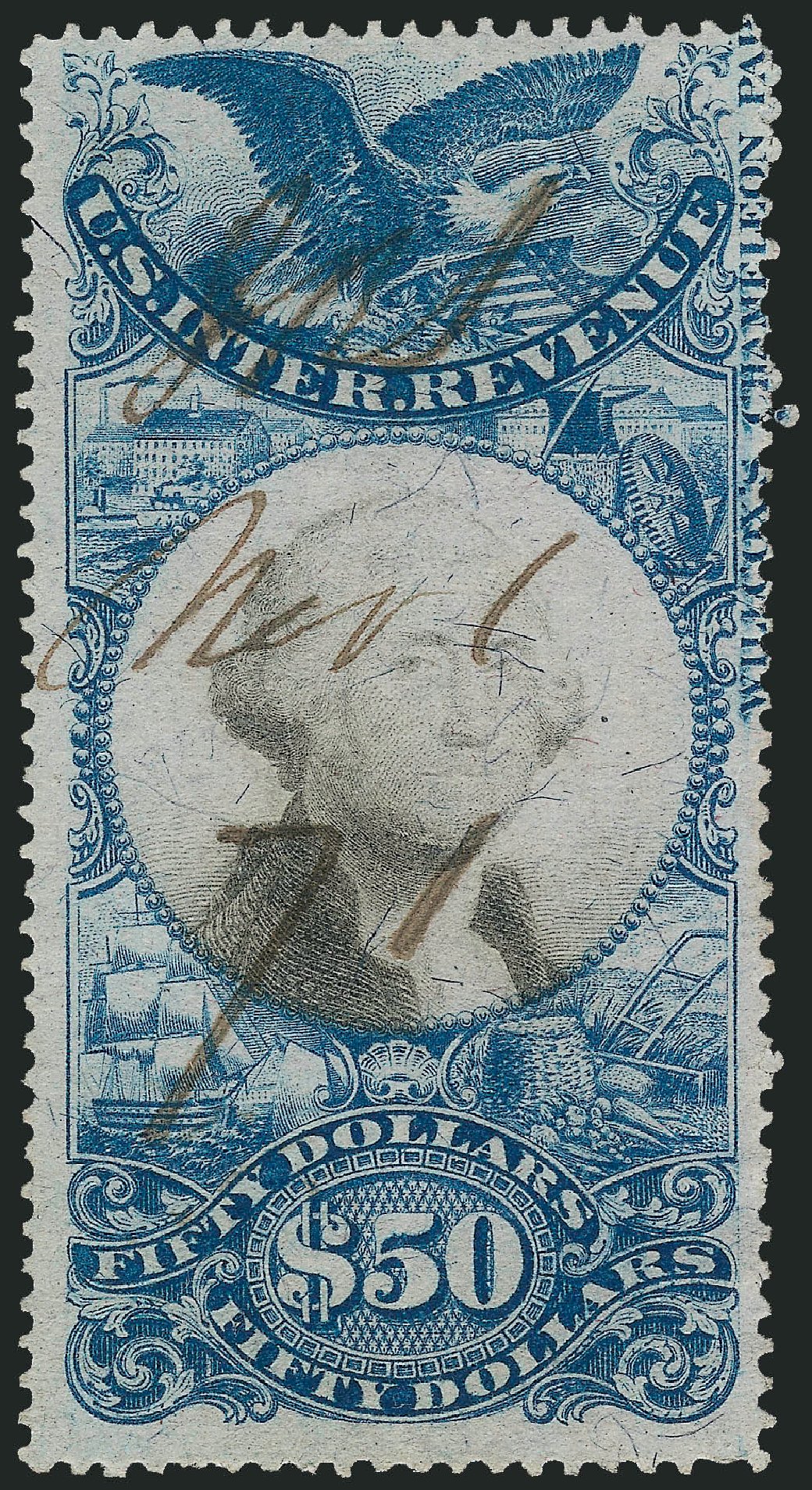 Cost of US Stamp Scott Cat. # R131 - US$50.00 1871 Revenue Documentary . Robert Siegel Auction Galleries, Mar 2011, Sale 1007, Lot 3112