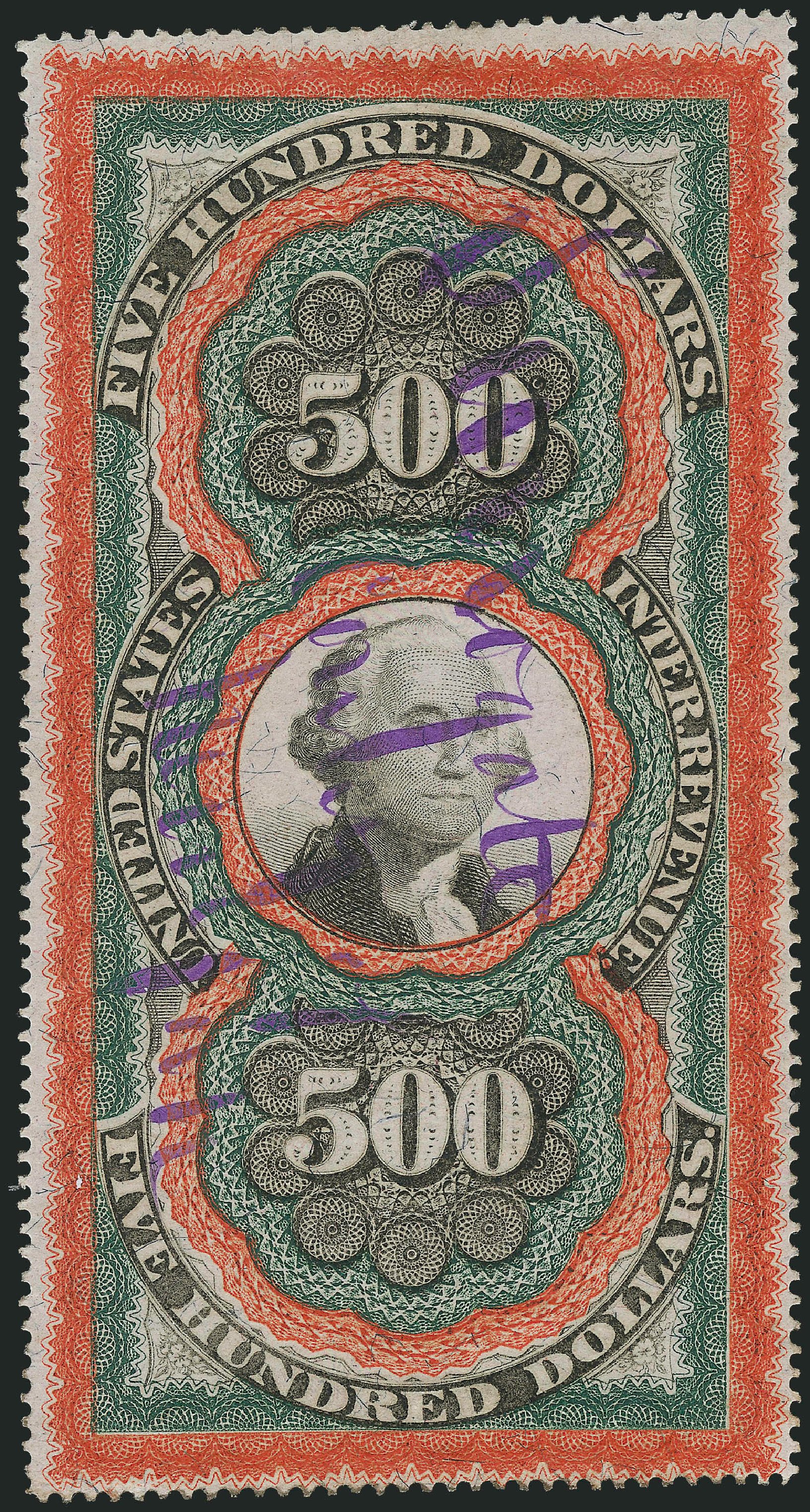 Price of US Stamp Scott Catalog #R133 - 1871 US$500.00 Revenue Documentary . Robert Siegel Auction Galleries, Dec 2009, Sale 978, Lot 1177