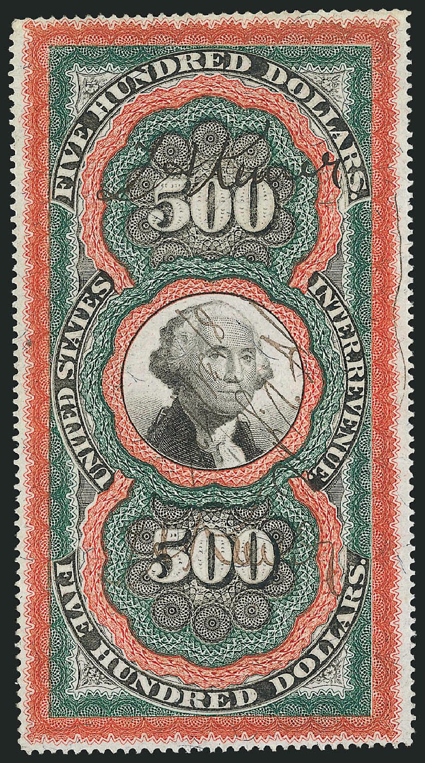 US Stamps Prices Scott Catalogue #R133: US$500.00 1871 Revenue Documentary . Robert Siegel Auction Galleries, Dec 2010, Sale 1000, Lot 1323
