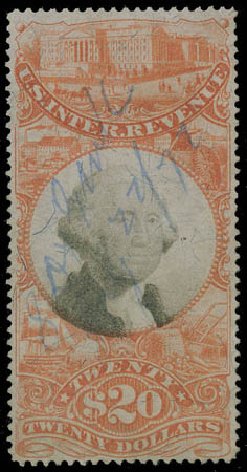 US Stamps Value Scott Catalogue R150 - 1872 US$20.00 Revenue Documentary . Matthew Bennett International, Jun 2008, Sale 328, Lot 1404