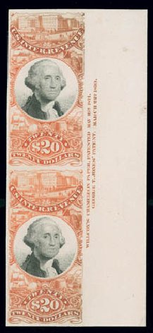 US Stamps Value Scott Cat. # R150 - US$20.00 1872 Revenue Documentary . Matthew Bennett International, Jun 2008, Sale 328, Lot 1353