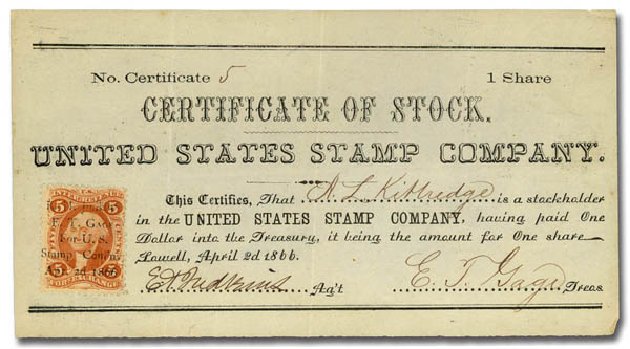 Cost of US Stamp Scott Cat. #R26: 5c 1862 Revenue Foreign Exchange. Daniel Kelleher Auctions, May 2015, Sale 665, Lot 22