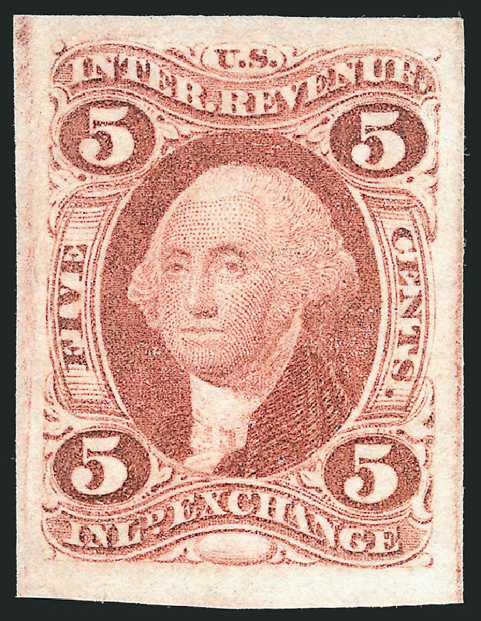 US Stamp Values Scott #R27 - 1862 5c Revenue Inland Exchange. Robert Siegel Auction Galleries, Dec 2014, Sale 1089, Lot 217