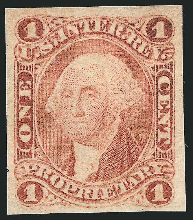 US Stamps Value Scott Cat. #R3 - 1862 1c Revenue Proprietary. Robert Siegel Auction Galleries, Dec 2014, Sale 1089, Lot 205