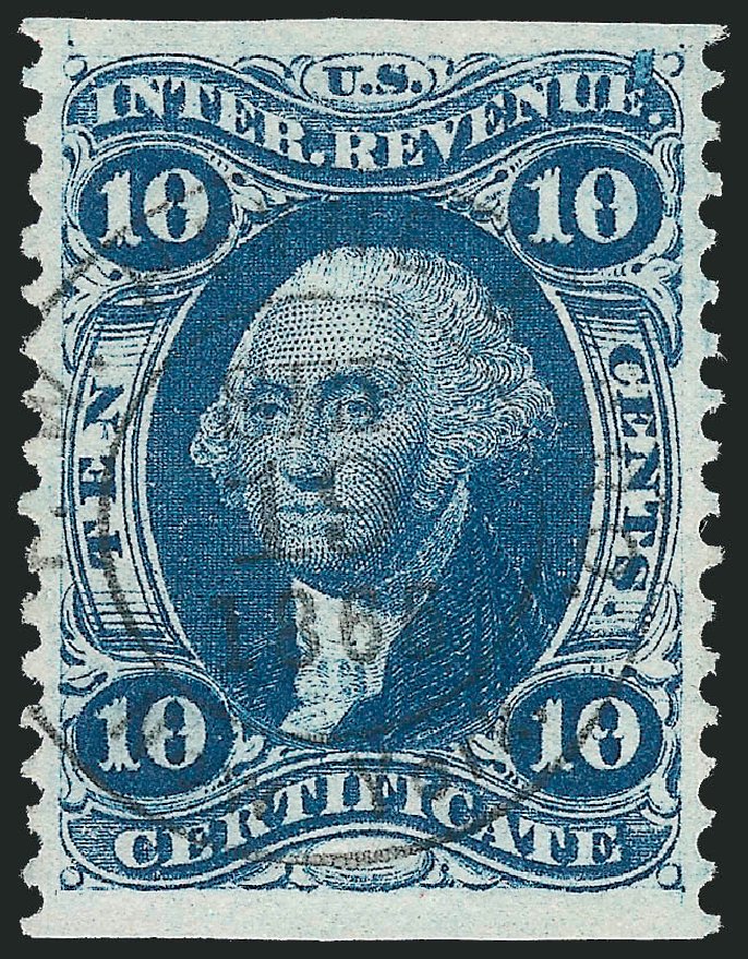 Value of US Stamps Scott Catalog R33: 10c 1862 Revenue Certificate. Robert Siegel Auction Galleries, Nov 2011, Sale 1015, Lot 50