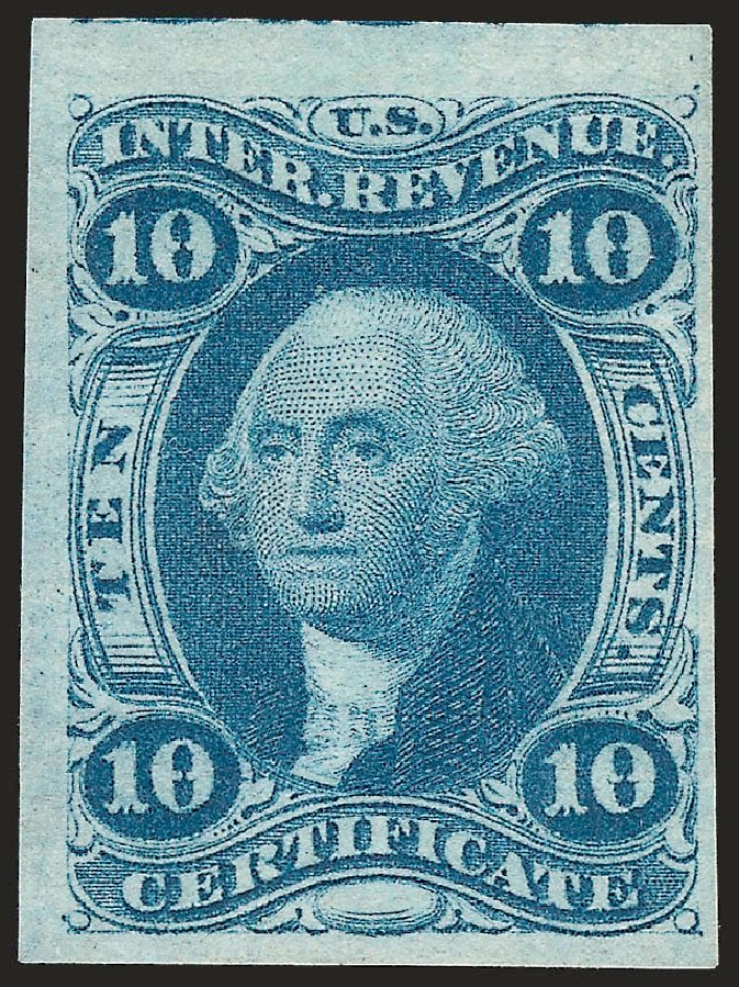 Costs of US Stamps Scott Cat. # R33: 1862 10c Revenue Certificate. Robert Siegel Auction Galleries, Dec 2008, Sale 967, Lot 5224