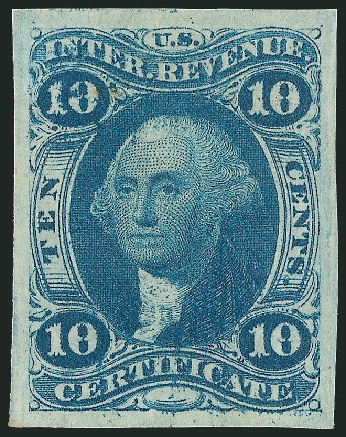 US Stamps Prices Scott Cat. R33 - 1862 10c Revenue Certificate. Robert Siegel Auction Galleries, Dec 2009, Sale 978, Lot 1154