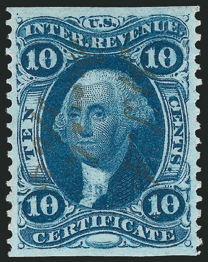 US Stamps Price Scott Cat. R33: 1862 10c Revenue Certificate. Robert Siegel Auction Galleries, Dec 2009, Sale 978, Lot 1155
