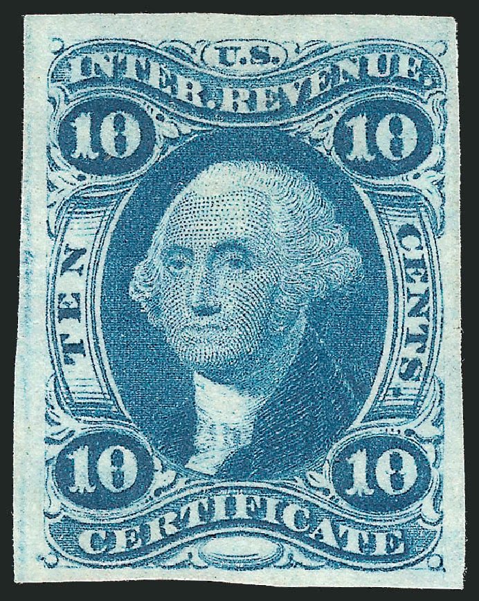 Cost of US Stamps Scott Catalogue #R33: 1862 10c Revenue Certificate. Robert Siegel Auction Galleries, Oct 2012, Sale 1031, Lot 1006