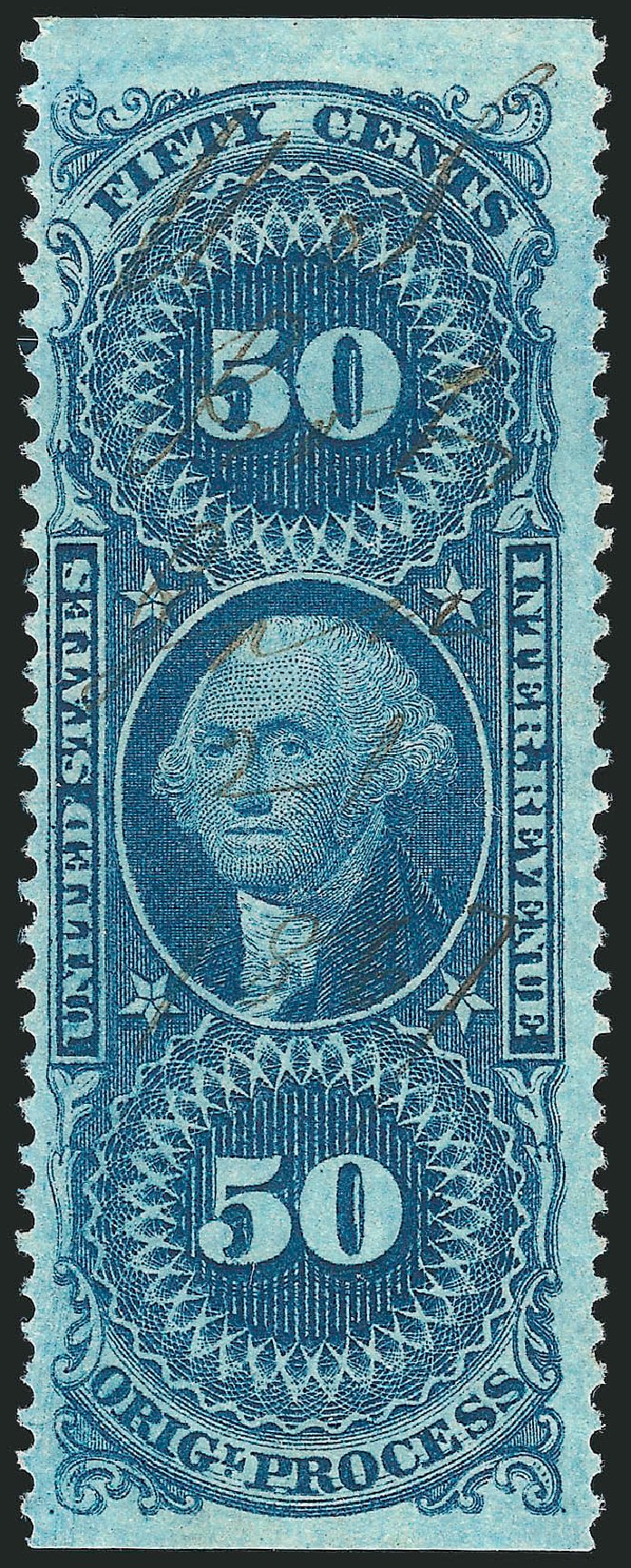 US Stamp Values Scott #R60 - 1862 50c Revenue Original Process. Robert Siegel Auction Galleries, Dec 2014, Sale 1089, Lot 298