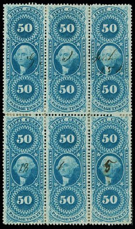 Cost of US Stamp Scott Cat. #R61 - 50c 1862 Revenue Passage Ticket. Matthew Bennett International, Jun 2008, Sale 328, Lot 1374