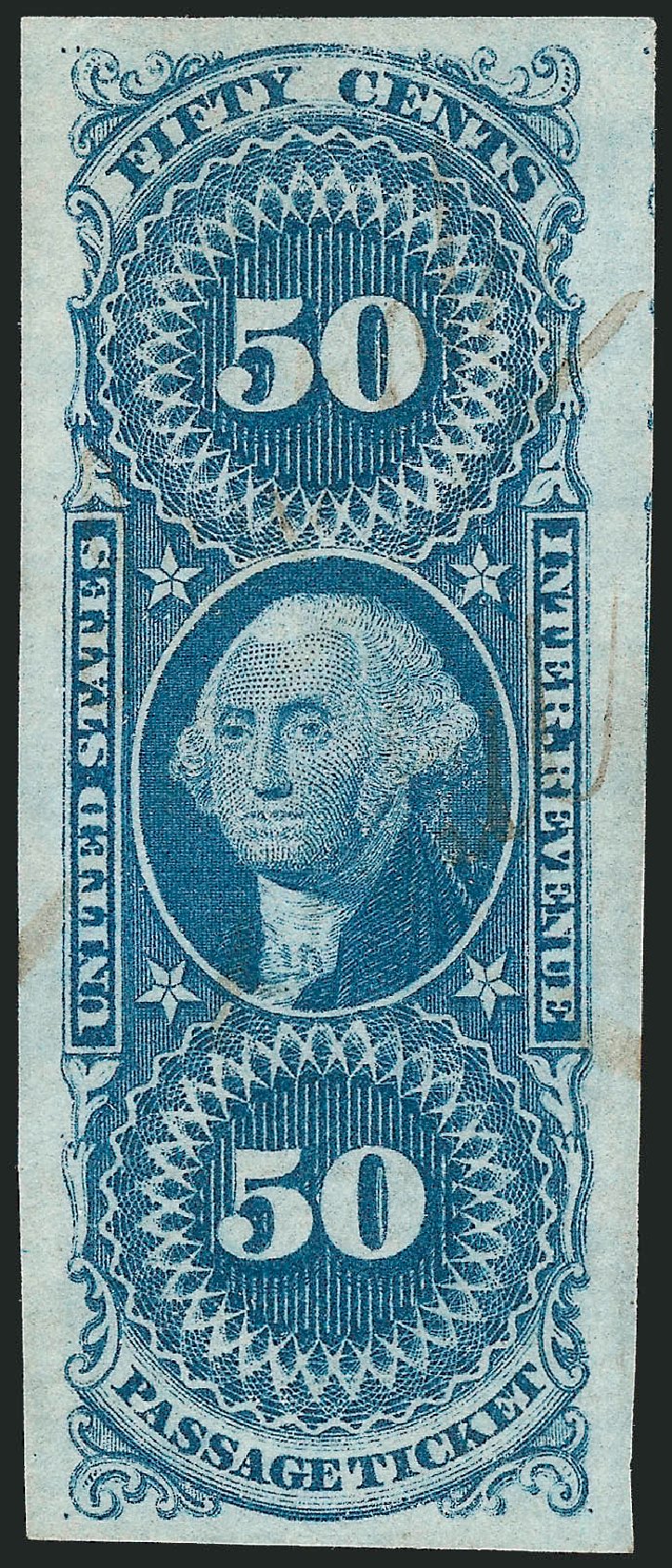 Values of US Stamp Scott Cat. # R61 - 1862 50c Revenue Passage Ticket. Robert Siegel Auction Galleries, Nov 2011, Sale 1015, Lot 12