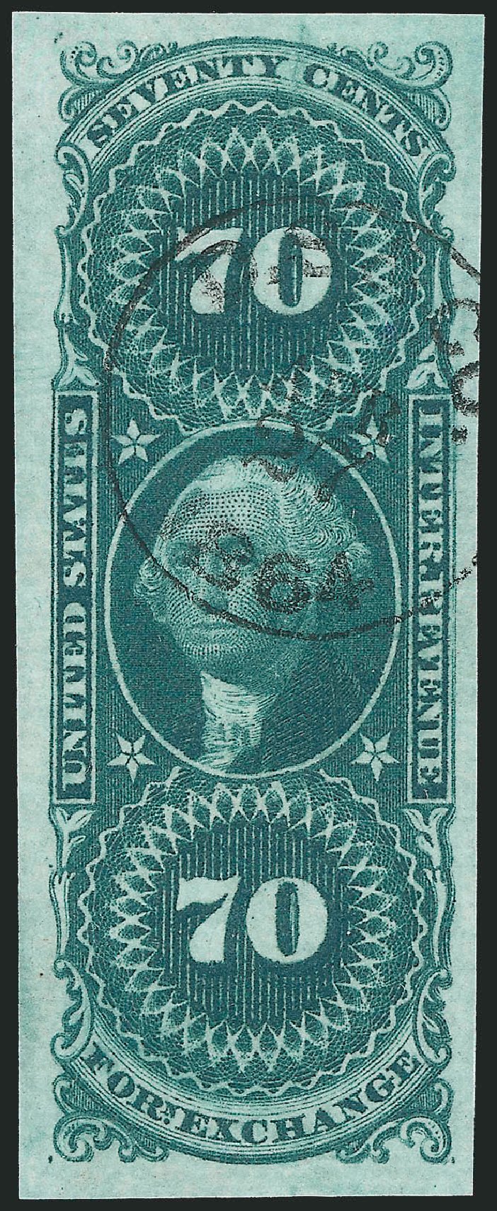 Value of US Stamp Scott R65: 1862 70c Revenue Foreign Exchange. Robert Siegel Auction Galleries, Dec 2009, Sale 978, Lot 1158