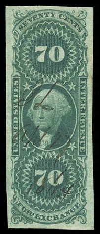 US Stamp Prices Scott # R65: 70c 1862 Revenue Foreign Exchange. Matthew Bennett International, Sep 2010, Sale 331, Lot 983