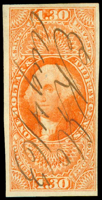 US Stamp Prices Scott Cat. # R77: US$1.50 1863 Revenue Foreign Exchange. Daniel Kelleher Auctions, Jun 2015, Sale 670, Lot 17