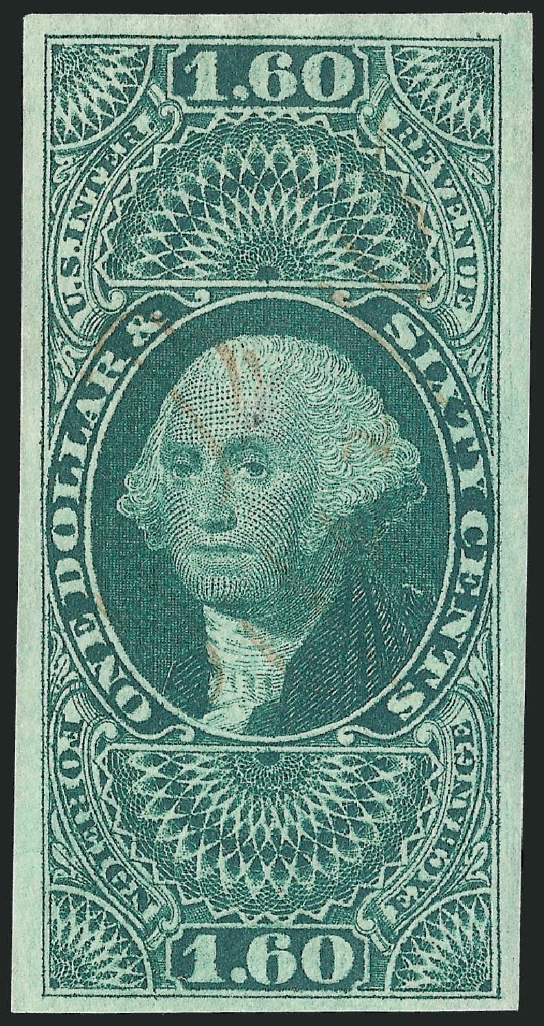 Prices of US Stamps Scott Catalogue R79: 1863 US$1.60 Revenue Foreign Exchange. Robert Siegel Auction Galleries, Oct 2012, Sale 1031, Lot 1011