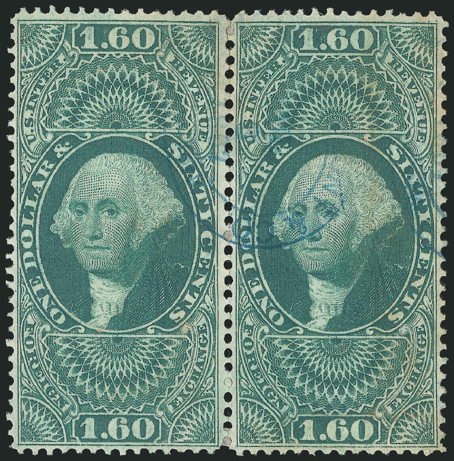 US Stamp Price Scott Catalogue R79 - US$1.60 1863 Revenue Foreign Exchange. Robert Siegel Auction Galleries, Dec 2014, Sale 1089, Lot 431