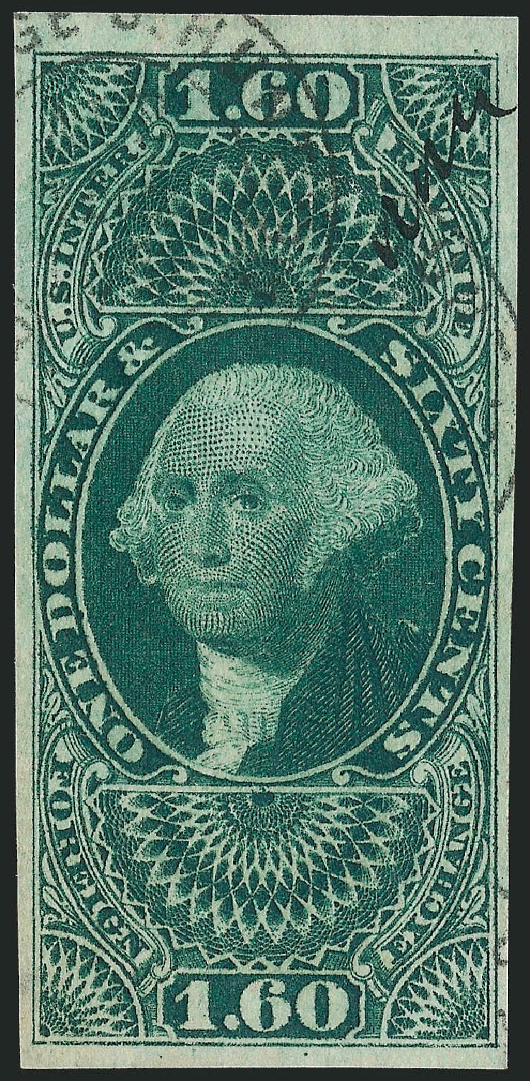 Costs of US Stamp Scott Cat. R79 - 1863 US$1.60 Revenue Foreign Exchange. Robert Siegel Auction Galleries, Nov 2013, Sale 1061, Lot 4282