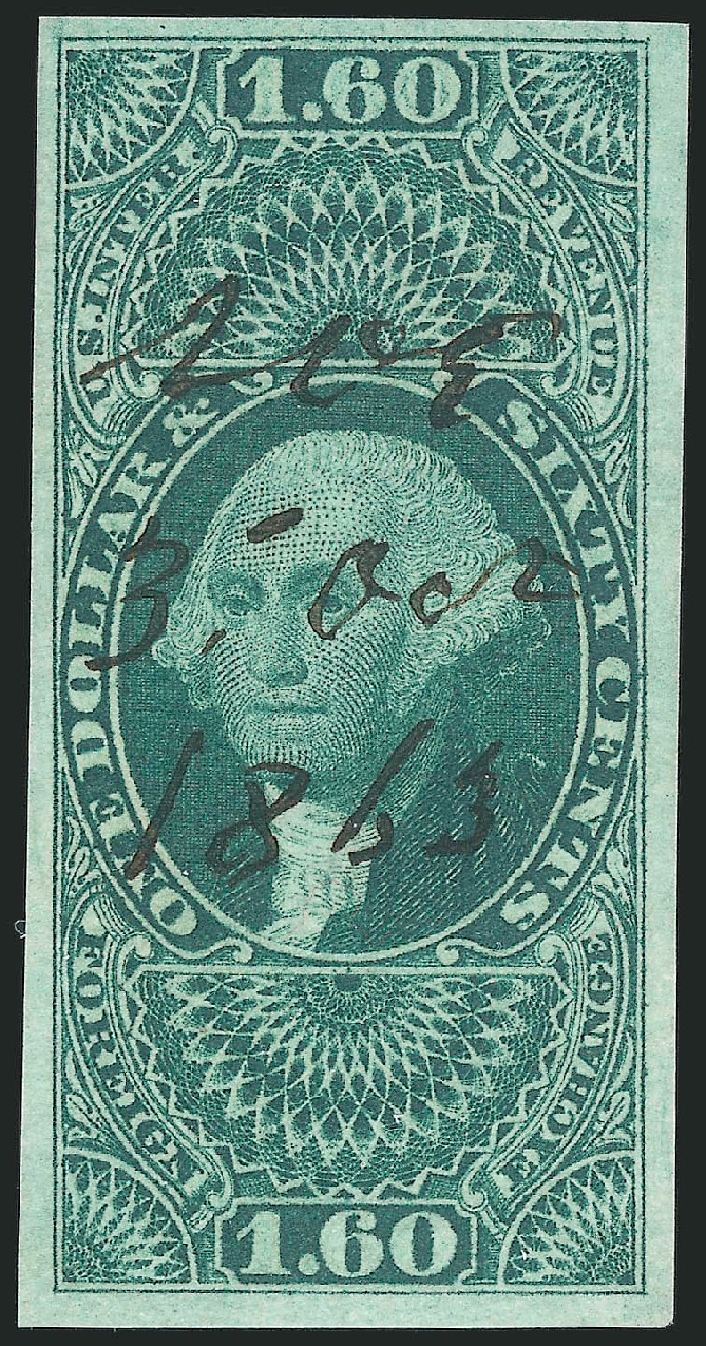 US Stamp Values Scott Catalogue R79 - 1863 US$1.60 Revenue Foreign Exchange. Robert Siegel Auction Galleries, Mar 2014, Sale 1066, Lot 22