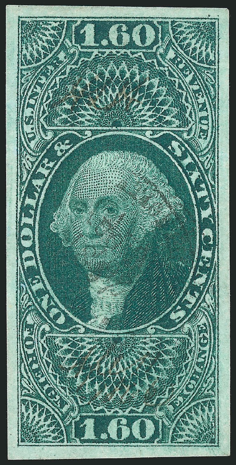 Cost of US Stamps Scott Catalogue #R79 - US$1.60 1863 Revenue Foreign Exchange. Robert Siegel Auction Galleries, Dec 2014, Sale 1089, Lot 236