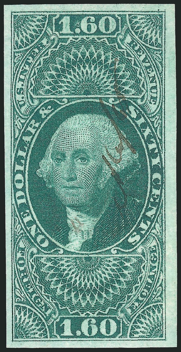 Costs of US Stamps Scott Catalogue # R79: US$1.60 1863 Revenue Foreign Exchange. Robert Siegel Auction Galleries, Apr 2015, Sale 1096, Lot 966