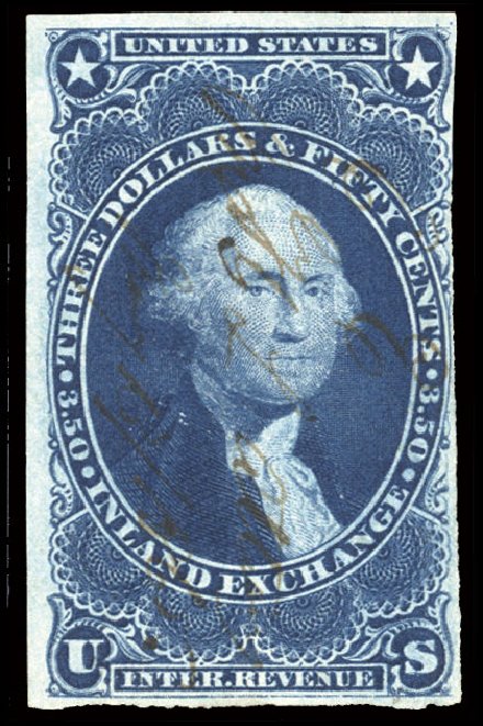 US Stamps Price Scott #R87: 1863 US$3.50 Revenue Inland Exchange. Cherrystone Auctions, Mar 2010, Sale 201003, Lot 242