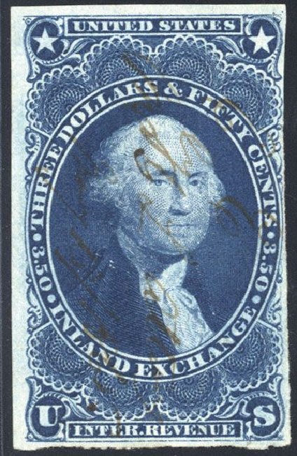 US Stamps Value Scott # R87 - US$3.50 1863 Revenue Inland Exchange. Cherrystone Auctions, Mar 2008, Sale 200803, Lot 376