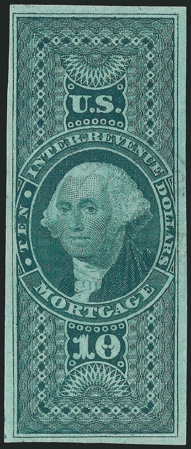 Cost of US Stamps Scott Cat. # R95: US$10.00 1862 Revenue Mortgage. Robert Siegel Auction Galleries, Dec 2008, Sale 967, Lot 5243