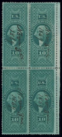 US Stamps Prices Scott Catalogue #R96 - US$10.00 1862 Revenue Probate of Will. Matthew Bennett International, Jun 2008, Sale 328, Lot 1384