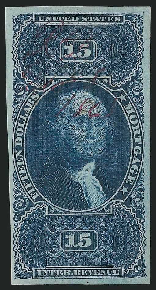 Prices of US Stamp Scott Catalogue #R97: US$15.00 1862 Revenue Mortgage. Robert Siegel Auction Galleries, Mar 2014, Sale 1066, Lot 38