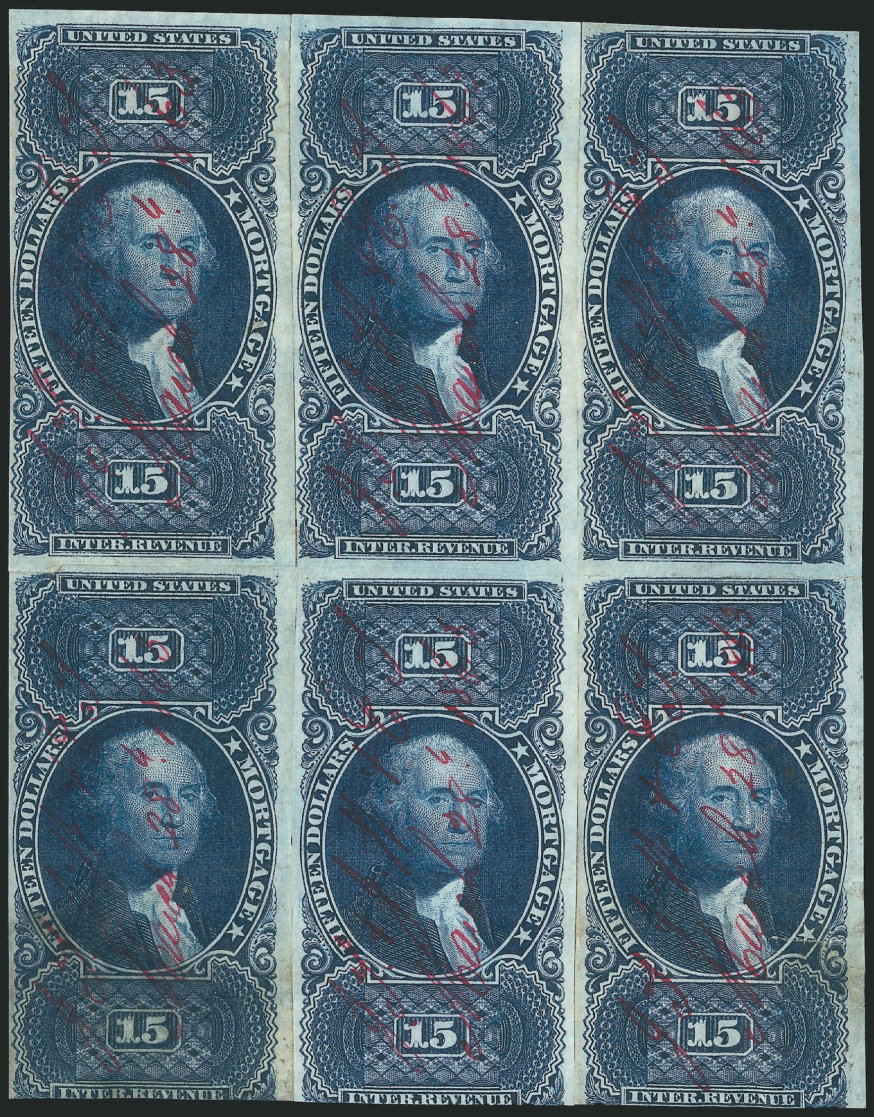 US Stamps Value Scott Catalog #R97 - US$15.00 1862 Revenue Mortgage. Robert Siegel Auction Galleries, Dec 2014, Sale 1089, Lot 378