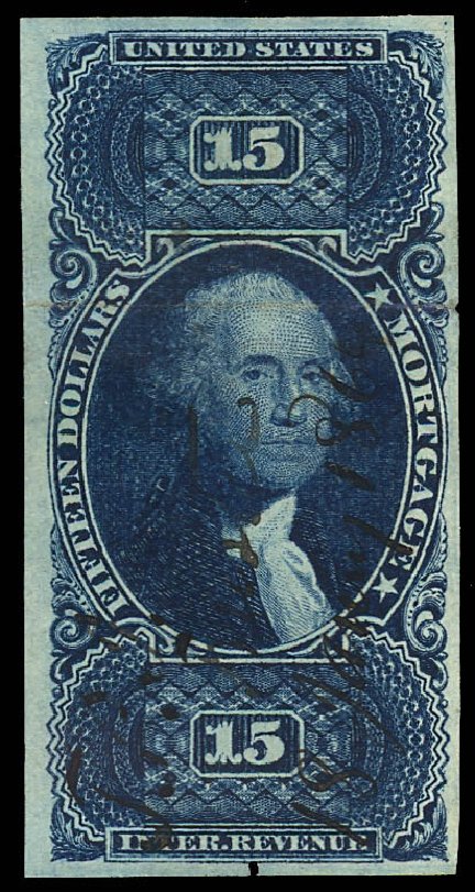 Costs of US Stamp Scott Catalog #R97: US$15.00 1862 Revenue Mortgage. Daniel Kelleher Auctions, Dec 2012, Sale 633, Lot 1129