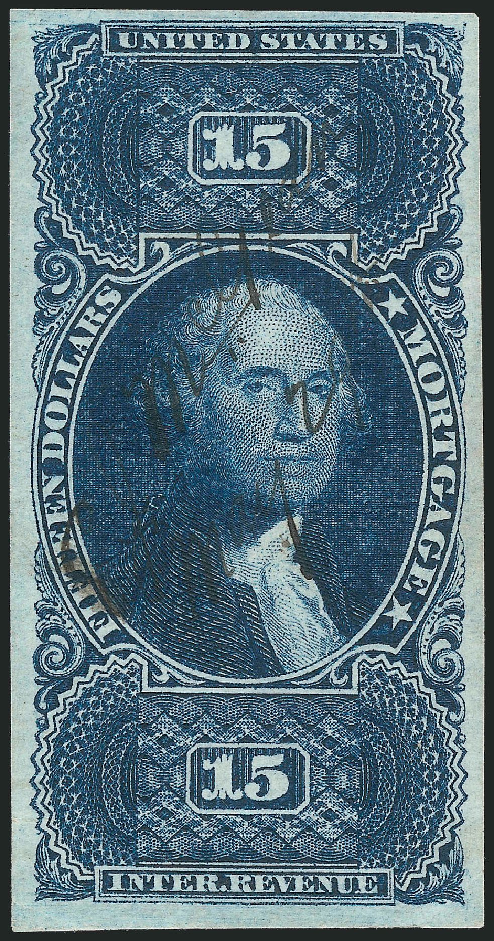 US Stamp Price Scott Catalog #R97: 1862 US$15.00 Revenue Mortgage. Robert Siegel Auction Galleries, Oct 2012, Sale 1031, Lot 1019