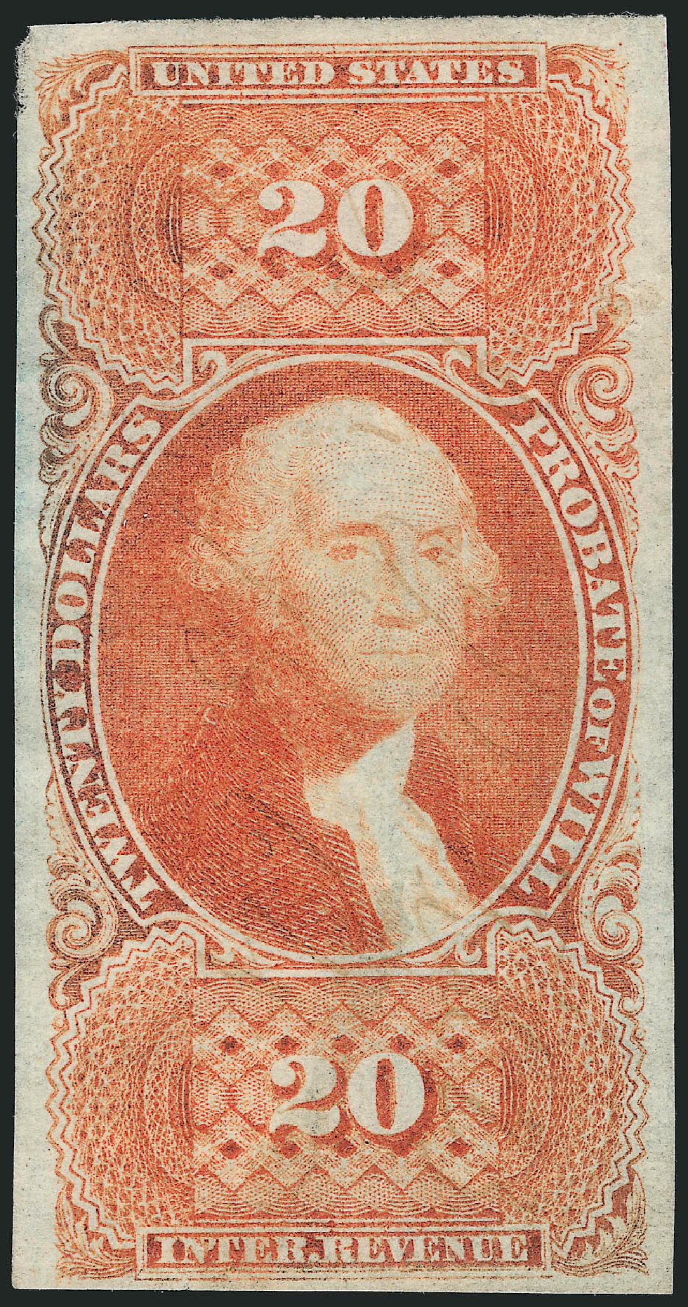 Costs of US Stamps Scott #R99 - US$20.00 1862 Revenue Probate of Will. Robert Siegel Auction Galleries, Jul 2014, Sale 1077, Lot 499