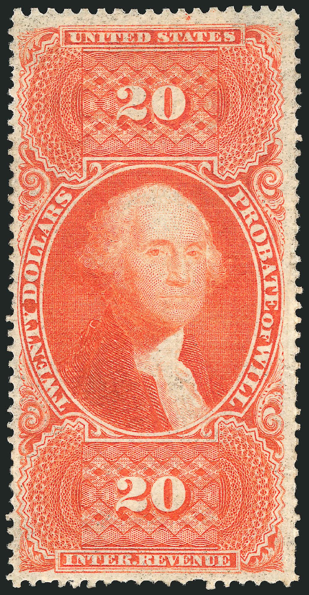 US Stamp Price Scott Catalogue R99 - 1862 US$20.00 Revenue Probate of Will. Robert Siegel Auction Galleries, Dec 2014, Sale 1089, Lot 310