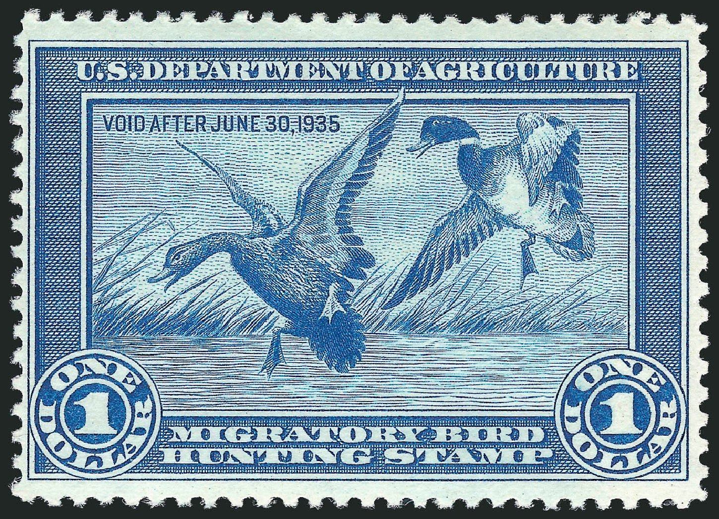 Price of US Stamp Scott # RW1: US$1.00 1934 Federal Duck Hunting. Robert Siegel Auction Galleries, Mar 2012, Sale 1019, Lot 1074