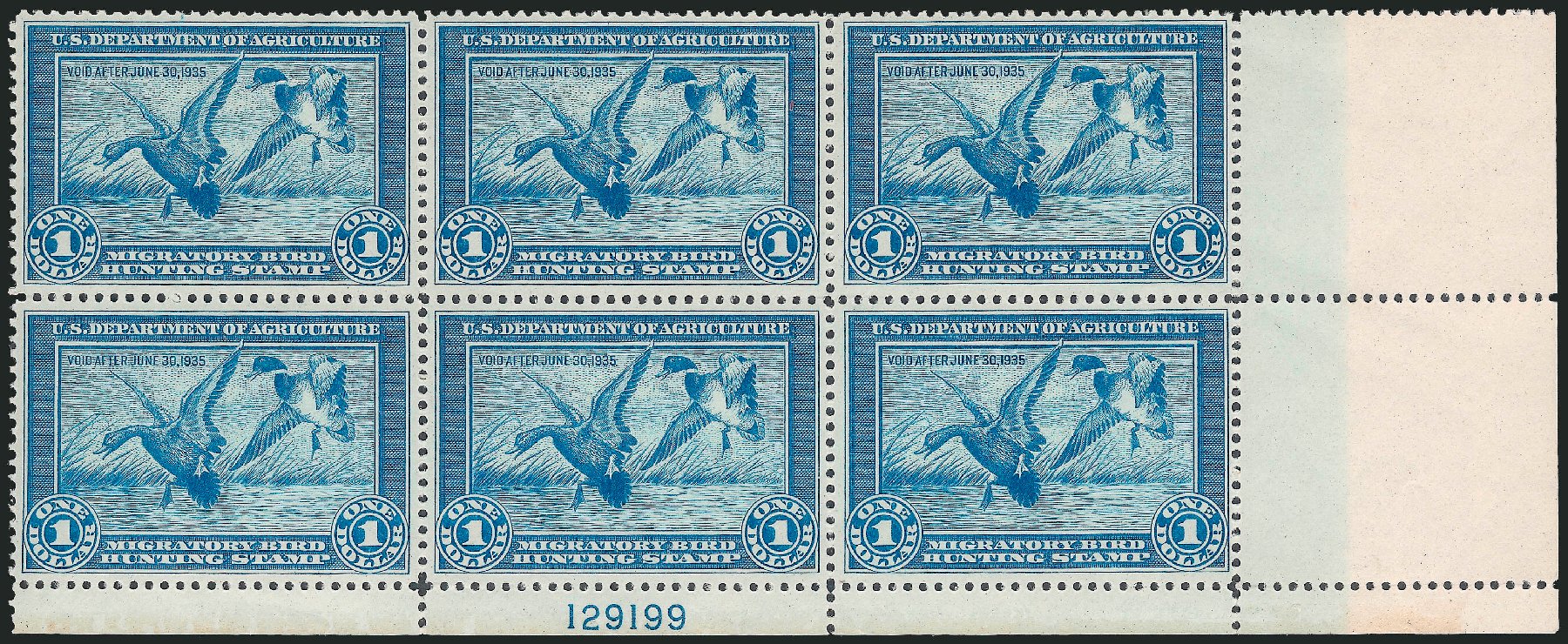 Value of US Stamps Scott Cat. # RW1: US$1.00 1934 Federal Duck Hunting. Robert Siegel Auction Galleries, Dec 2010, Sale 1000, Lot 1325