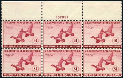Price of US Stamp Scott Cat. #RW10 - US$1.00 1943 Federal Duck Hunting. Harmer-Schau Auction Galleries, Aug 2011, Sale 90, Lot 2045