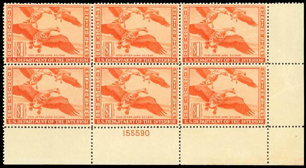 Price of US Stamps Scott # RW11 - 1944 US$1.00 Federal Duck Hunting. Daniel Kelleher Auctions, Oct 2011, Sale 626, Lot 687