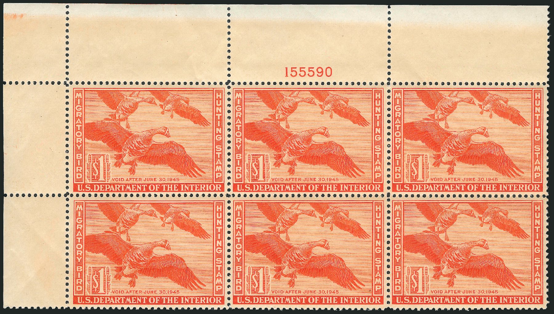 US Stamp Value Scott Catalog # RW11 - US$1.00 1944 Federal Duck Hunting. Robert Siegel Auction Galleries, Mar 2011, Sale 1007, Lot 3172